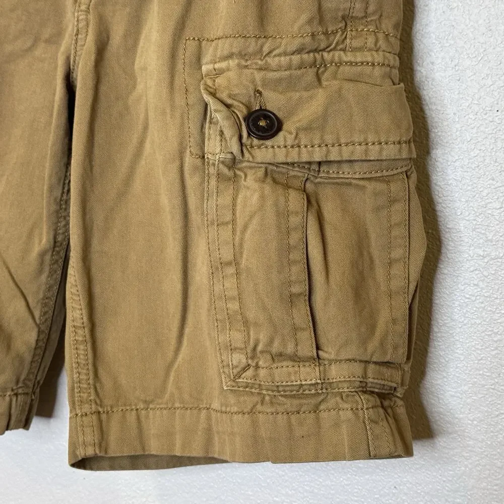 American Eagle‎ Classic Cargo Shorts Mens Size 26 Dark Khaki Brown 100% Cotton